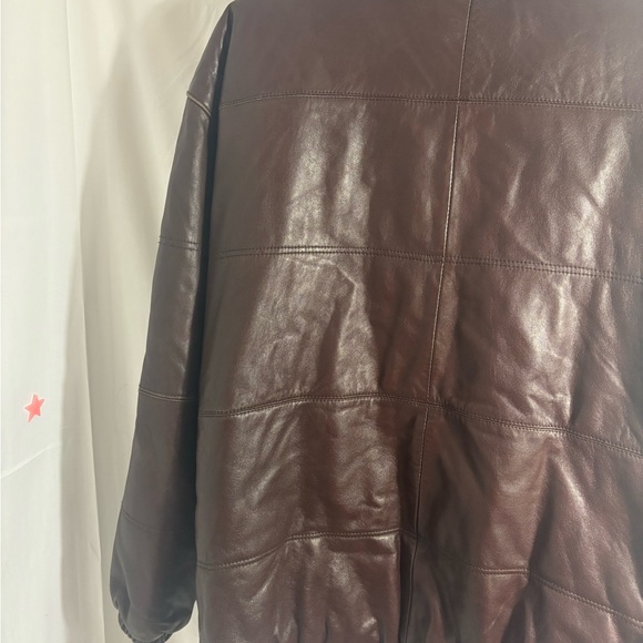 VTG Chocolate Brown Genuine Leather Bomber Jacket with Faux Fur Collar Men’s M - Picture 16 of 16